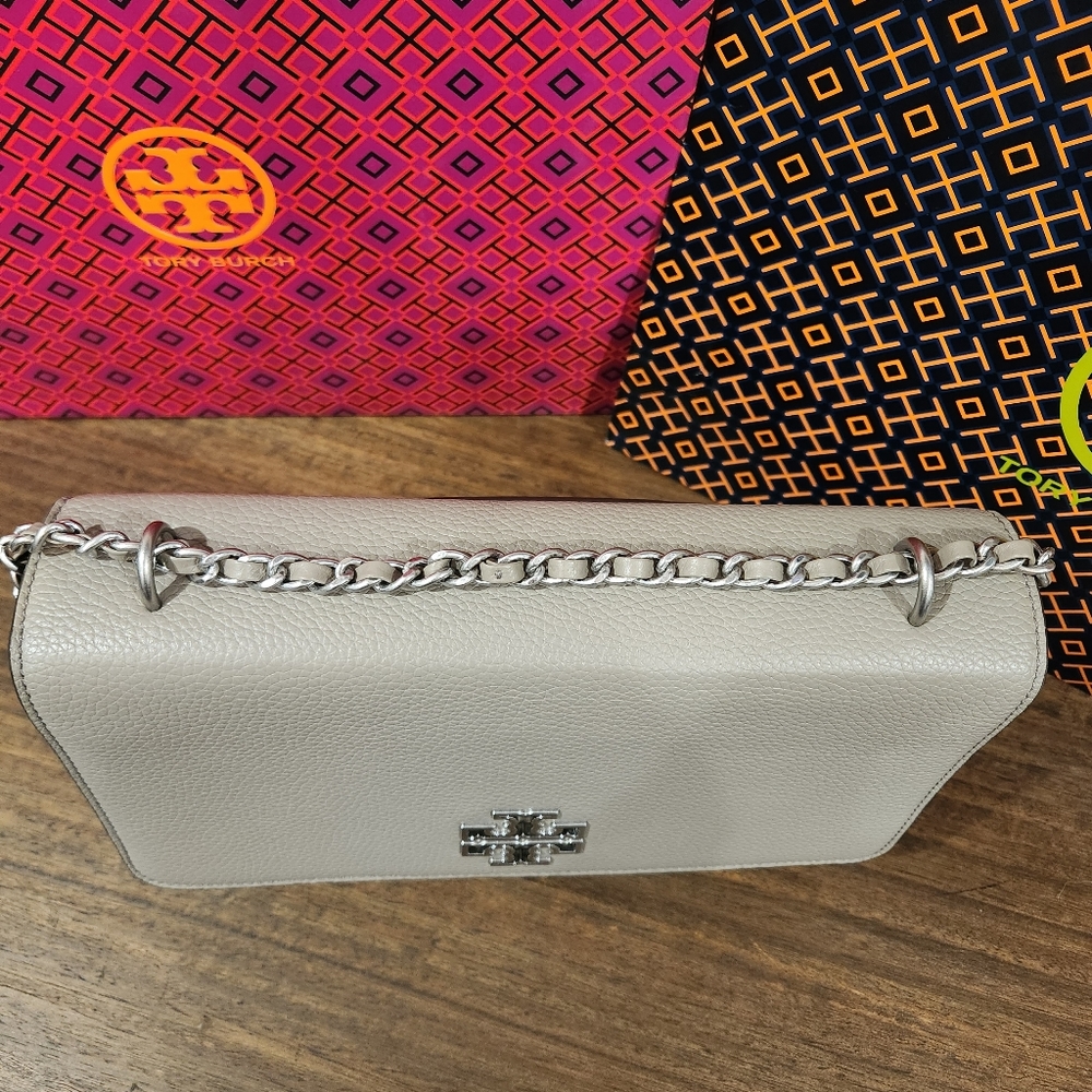 NWT - Tory Burch Britten Shoulder Bag Gray - Picture 4 of 11